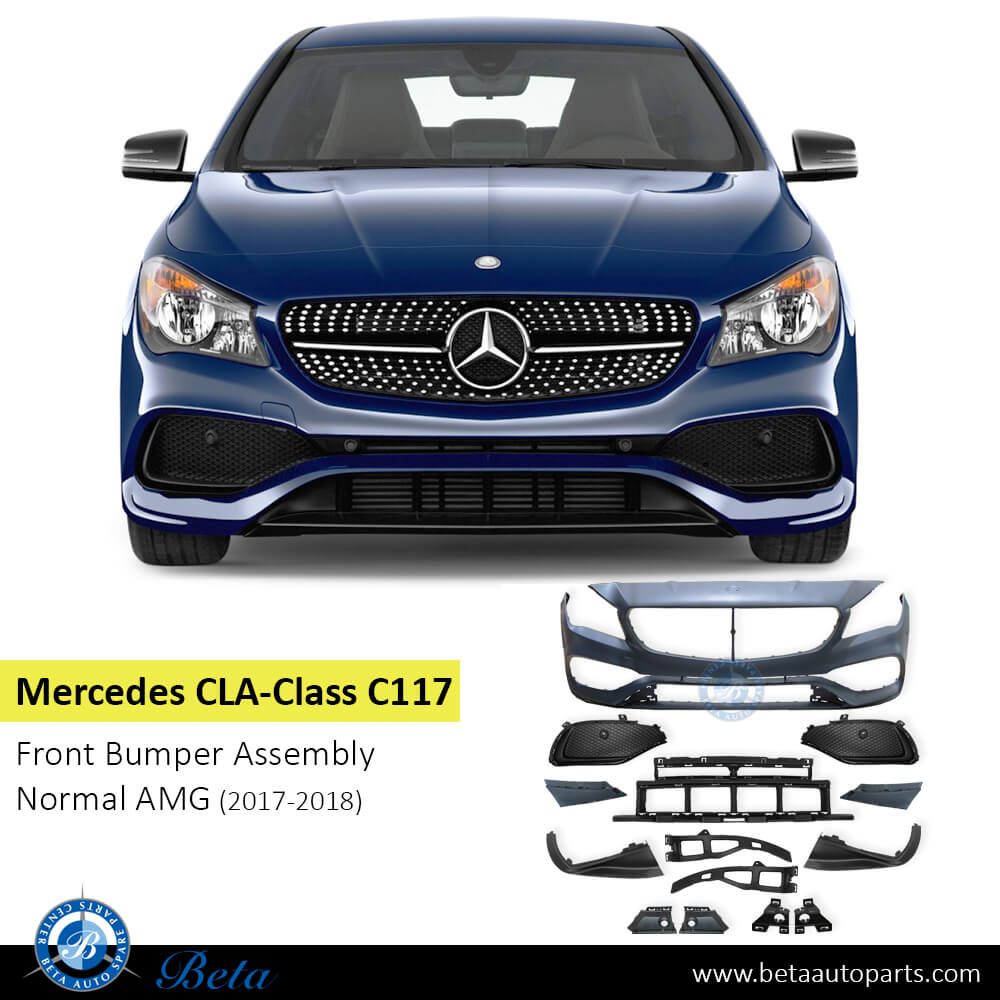 Mercedes CLA-Class C117 (2017-2018), Front Bumper Normal AMG with PDC, China, 1178802301 Mercedes CLA-Class C117 (2017-2018), Front Bumper Normal AMG with PDC, China, 1178802301